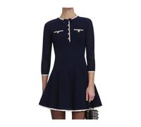 Self Portrait - Mini-robe en maille ajourée - Femme - Robes - Bleu - Taille: 36 FR