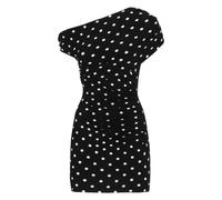 Self Portrait, Femme, Robes, Noir, Taille: 36 FR Mini-robe en maille drapée à pois