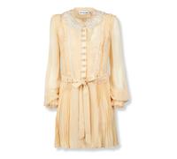 Self Portrait - Mini-robe plissée en georgette - Femme - Robes - Beige - Taille: 40 FR