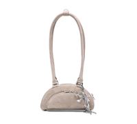 Self Portrait - Suede Mini With Charm Shoulder Bag - Femme - Sacs - Gris - Taille: ONE Size