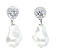 Self Portrait - Mottled Pearl Earrings - Femme - Accessoires - Gris - Taille: ONE Size