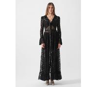 Self Portrait, Femme, Robes, Noir, Taille: 38 FR Robe Maxi Boutonnée en Dentelle