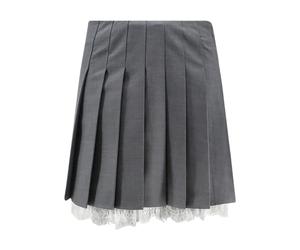 Self Portrait - Pf26 Mini-jupe plissée - Femme - Jupes - Gris - Taille: 40 FR