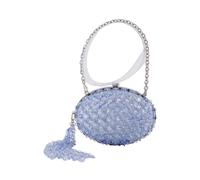 Self Portrait - Pochette à chaîne en cristal ovale - Femme - Sacs - Violet - Taille: ONE Size