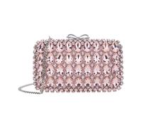 Self Portrait - Pochette de soirée en satin et cristaux - Femme - Sacs - Rose - Taille: ONE Size