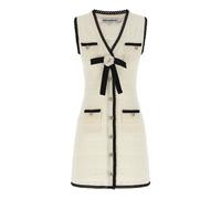 Self Portrait - Pointelle Knit Mini Dress - Femme - Robes - Beige - Taille: 42 FR