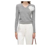 Self Portrait - Pull en Laine Fleur - Femme - Pulls - Gris - Taille: 38 FR