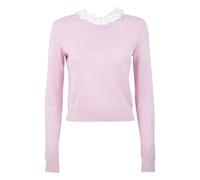 Self Portrait - Pull en maille fleurie - Femme - Pulls - Rose - Taille: 40 FR