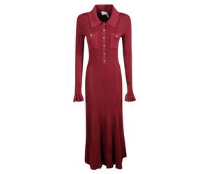 Self Portrait - Ribbed Knit Midi Dress - Femme - Robes - Violet - Taille: 38 FR