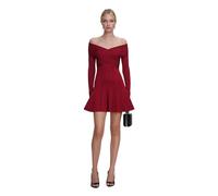 Self Portrait - Viscose Knit Mini Dress - Femme - Robes - Rouge - Taille: 40 FR