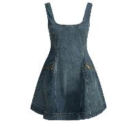 Self-portrait robe courte femme bleu en denim - 08