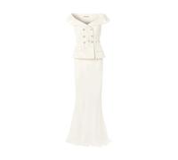 Self Portrait - Robe Maxi Boucle - Femme - Robes - Blanc - Taille: 40 FR
