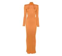 Self Portrait - Robe Maxi en Maille Viscose - Femme - Robes - Beige - Taille: 36 FR