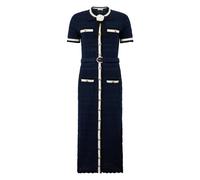 Self Portrait - Robe mi-longue en maille pointelle - Femme - Robes - Bleu - Taille: 42 FR