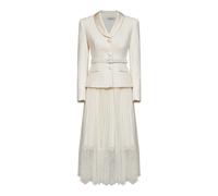 Self Portrait - Robe mi-longue peplum en bou emme - Robes - Beige - Taille: 34 FR