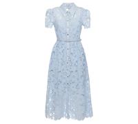 Self Portrait - Robe Midi à Col en Dentelle - Femme - Robes - Bleu - Taille: 36 FR