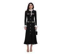 Self Portrait - Robe Midi en Maille - Femme - Robes - Noir - Taille: 38 FR