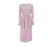 Self Portrait - Robe Midi Plissée en Georgette - Femme - Robes - Rose - Taille: 34 FR
