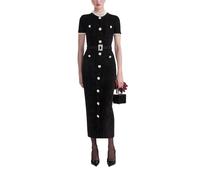 Self Portrait - Robe Noire avec Bouton Perle et Ceinture Bijou - Femme - Robes - Noir - Taille: 42 FR