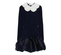 Self-portrait - Robe sophistiquee avec col en dentelle BLU XS