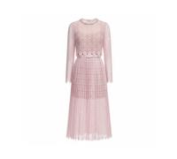 Self Portrait - Rs26-172M-P Robe Midi - Femme - Robes - Rose - Taille: 38 FR