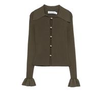 Self Portrait - Ruffled Cuff Cardigan - Femme - Pulls - Vert - Taille: 36 FR