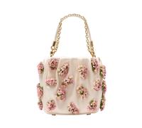Self Portrait - Sac Fleuri Perlé - Femme - Sacs - Beige - Taille: ONE Size