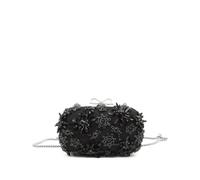 Self Portrait - Satin Floral Crystal Clutch Bag - Femme - Sacs - Noir - Taille: ONE Size