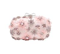 Self Portrait – Sac Femme – Satin Floral Crystal Clutch – Rose – Taille ONE Size