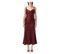 Self Portrait – Robe Satin Flower Longue Femme Brun Taille 36 FR