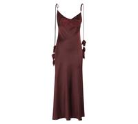 Self Portrait - Satin Flower Midi Dress - Femme - Robes - Rouge - Taille: 36 FR