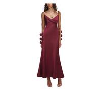 Self Portrait - Satin Flower Midi Dress - Femme - Robes - Violet - Taille: 34 FR