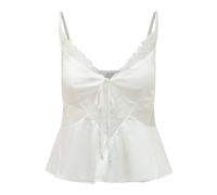 Self Portrait - Satin Lace Top - Femme - Tops - Blanc - Taille: 38 FR