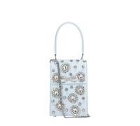 Self Portrait - Satin Multi Crystal Clutch Bag - Femme - Sacs - Bleu - Taille: ONE Size