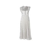 Self Portrait - Satin Ramie Midi Dress - Femme - Robes - Blanc - Taille: 42 FR