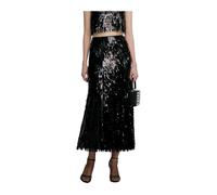 Self Portrait - Sequin Midi Skirt - Femme - Jupes - Noir - Taille: 38 FR