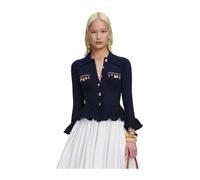 Self Portrait - Shell Embellished Cardigan - Femme - Pulls - Bleu - Taille: 36 FR