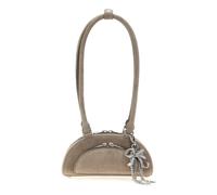 Self Portrait - Suede Mini With Charm Shoulder Bag - Femme - Sacs - Gris - Taille: ONE Size