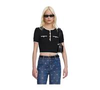 Self Portrait - Tailored Knit Top - Femme - Pulls - Noir - Taille: 42 FR