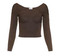 Self Portrait - Top en maille lurex - Femme - Pulls - Brun - Taille: 40 FR