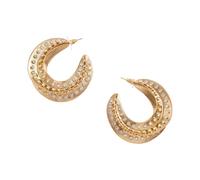 Self Portrait - Twisted Circle Earrings - Femme - Accessoires - Jaune - Taille: ONE Size