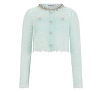 Self Portrait - Veste en Dentelle Ornée de Cristaux - Femme - Pulls - Vert - Taille: 34 FR