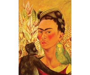 Self Portrait with Monkey and Parrot by Frida Kahlo