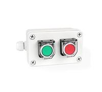 Self Reset Momentary Push Button Switch With Protective Cover Box Control Start Stop Two-hole 3 Holes PC Flame Retardant NWPNLXEA(Horizontal 2 holes)