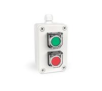 Self Reset Momentary Push Button Switch With Protective Cover Box Control Start Stop Two-hole 3 Holes PC Flame Retardant NWPNLXEA(Vertical 2 holes)