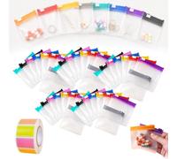 Self Sealing Medicine Bags, Water-Resistant Reusable Pill Pouch Bags Travel Plastic Bag with Slide Lock for Storage, Color Coded for Medicine, Vitamins, Daily Travel & Home Use (40pcs)