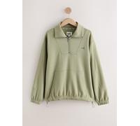 self. self. Sage Green Half Zip Viscose Blend Sweatshirt