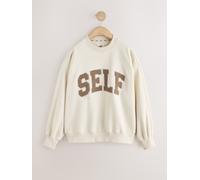 self. soi-même. Sweatshirt de cou d'équipage crème XL (FR 50-52)