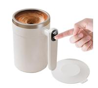Self Stirring Coffee Mug | Electric Stainless Steel USB Rechargeable Drinkware with Built-in LCD Thermograph - Self Mixing Cup - Pour pique-nique Water Tea Milk Hiking Lattes Hot Chocolate Home