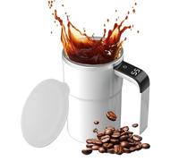 Self Stirring Cup - temperature display rechargeable intelligent portable coffee mug, rotating beverage blender | convenient drink mixer for milk beverages cocoa tea coffee hot chocolate morning offic
